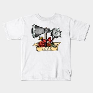 Axe and Mace Old Tattoo Concept Kids T-Shirt